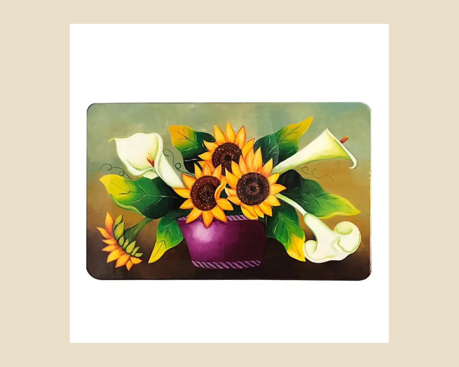 MESA PINTADA GIRASOLES — Mesas artesanal de madera, hecho a mano en Tonalá, Jalisco