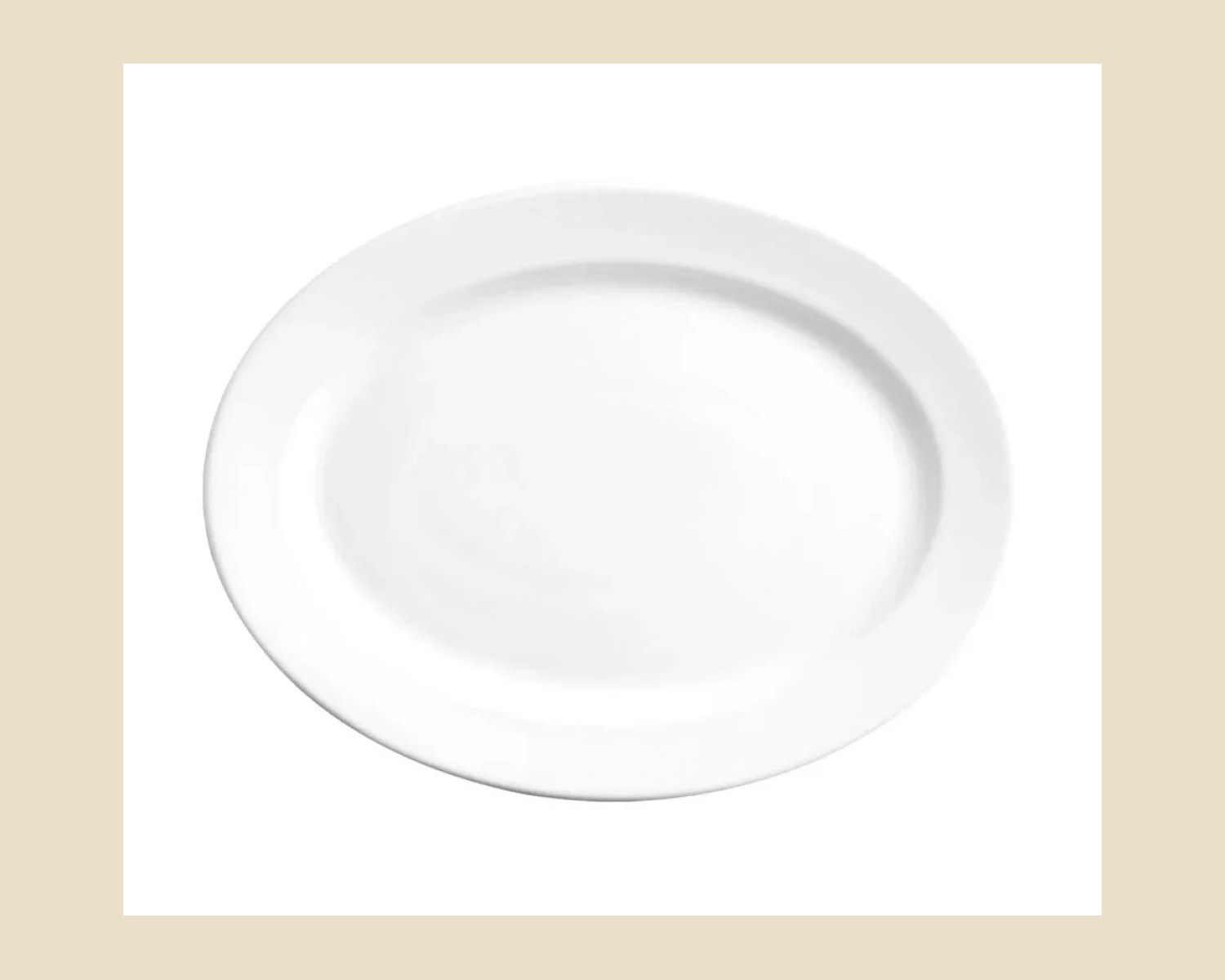 Caja de 24 piezas Platón Oval Blanco Polar de 31 cm | Anfora — Platos artesanal de Tonalá, Jalisco