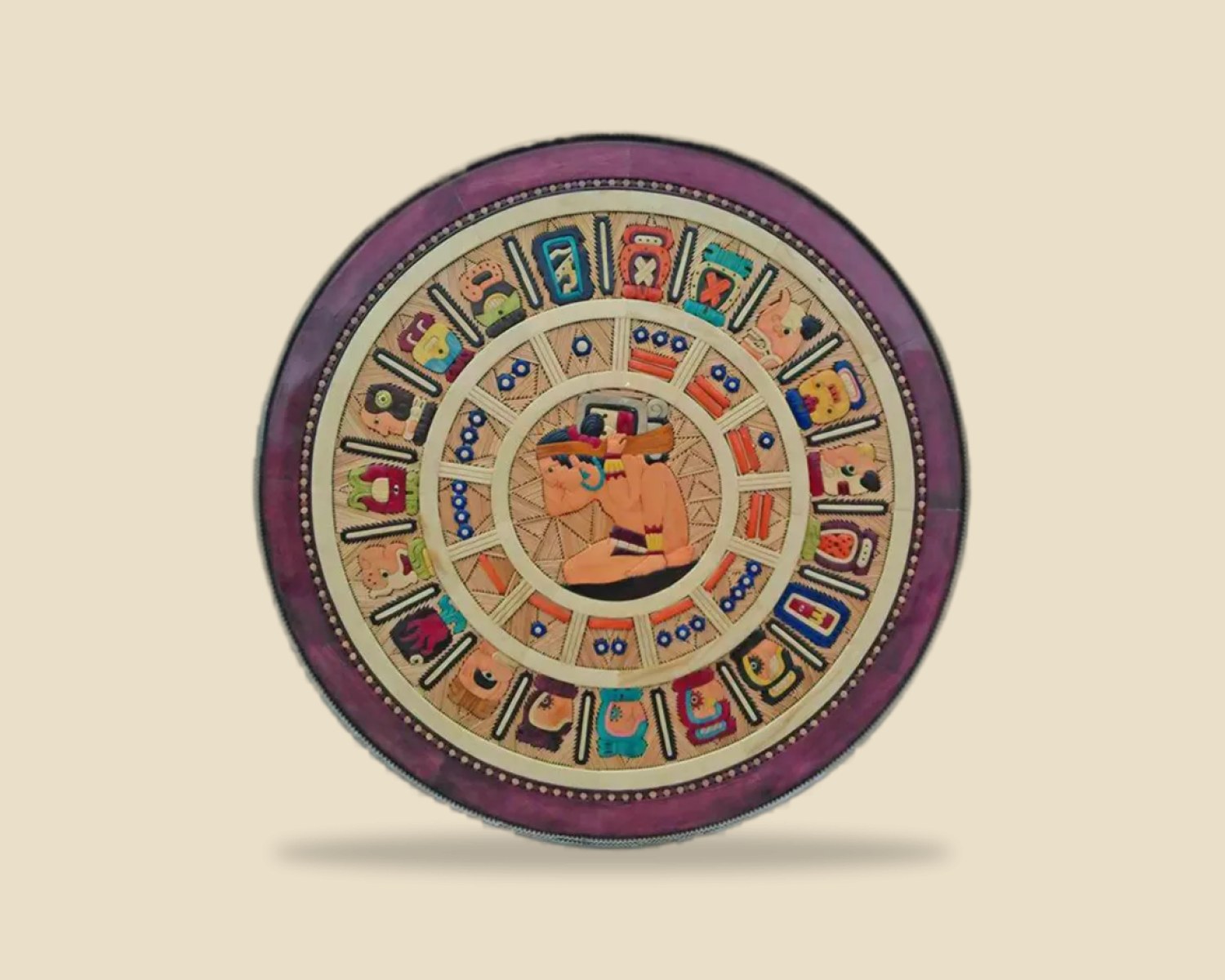 Calendario Maya — Madera artesanal de Tonalá, Jalisco