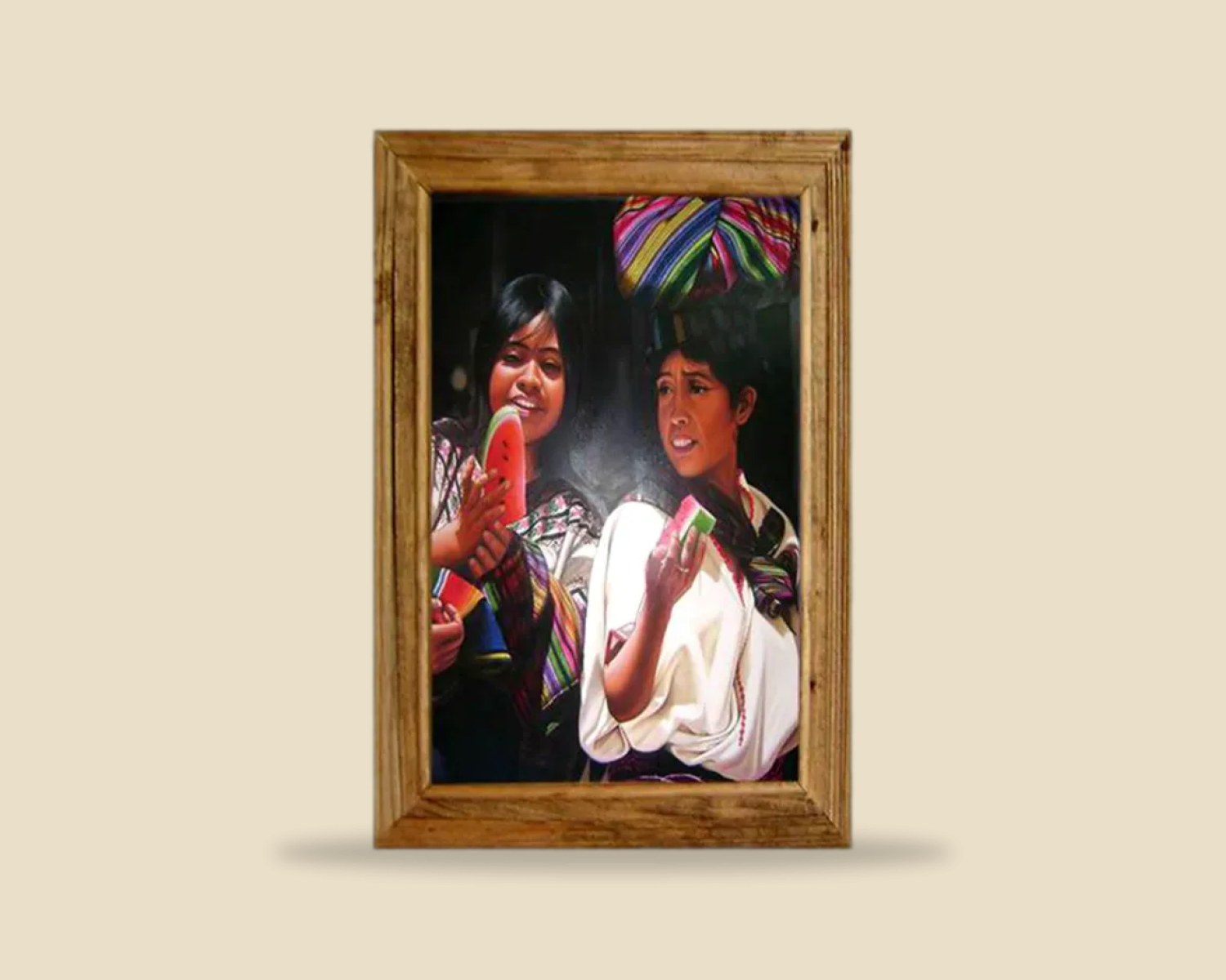Pueblo Mexicano 001 — Cuadros artesanal de madera, hecho a mano en Tonalá, Jalisco