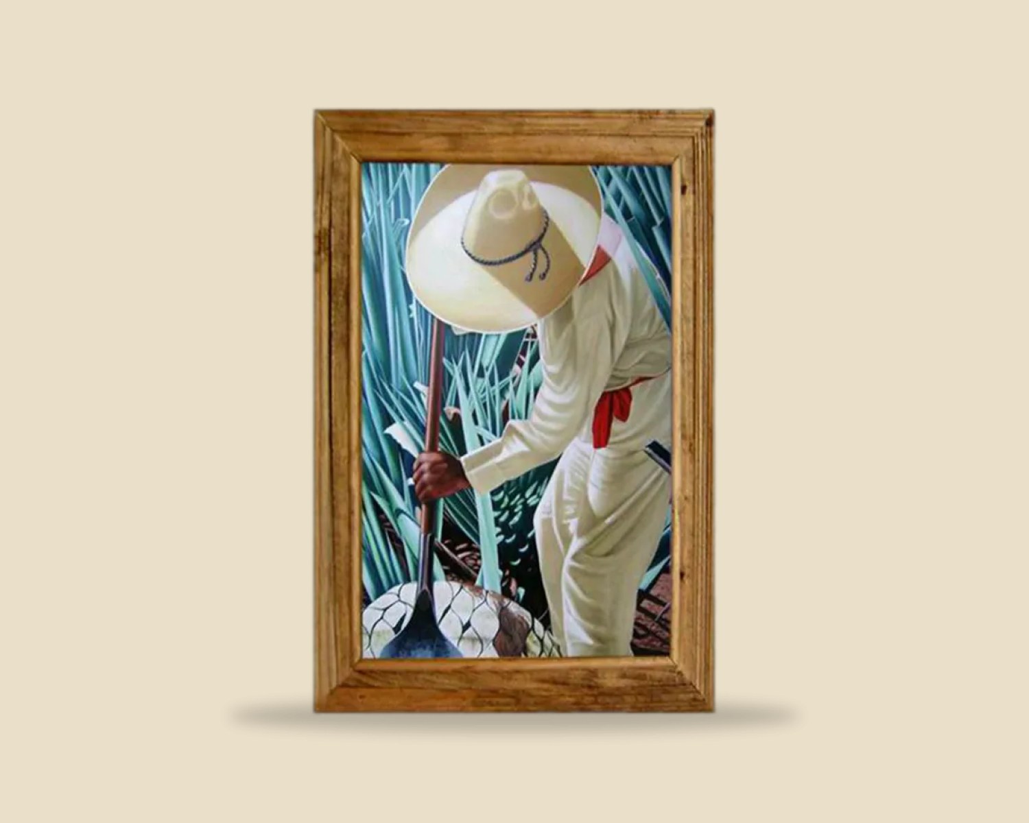 Pueblo Mexicano 005 — Cuadros artesanal de madera, hecho a mano en Tonalá, Jalisco