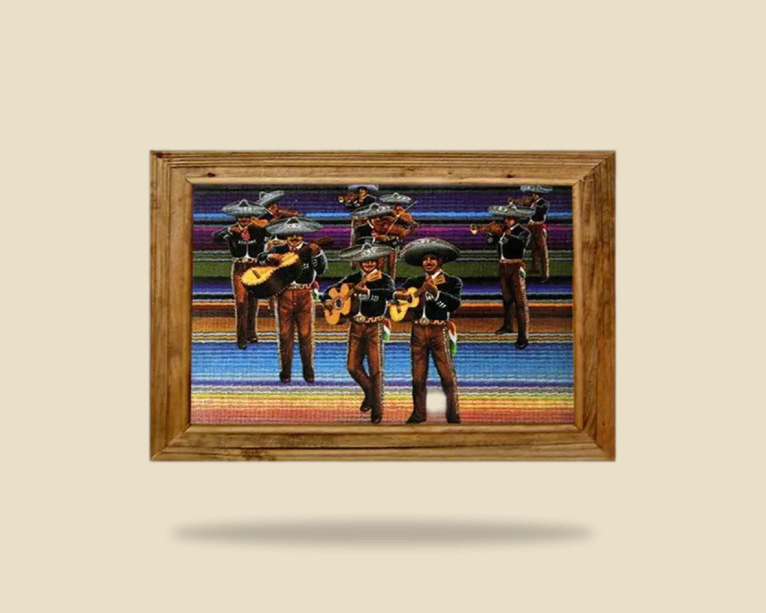Pueblo Mexicano 006 — Cuadros artesanal de madera, hecho a mano en Tonalá, Jalisco