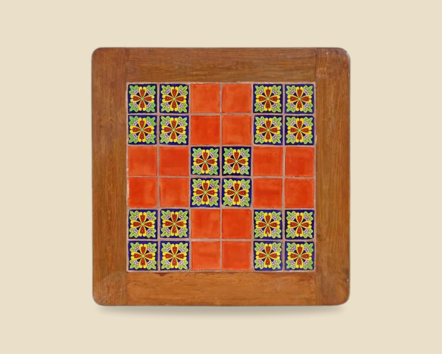 Azulejo 003 — Mesa con Azulejo artesanal de Tonalá, Jalisco