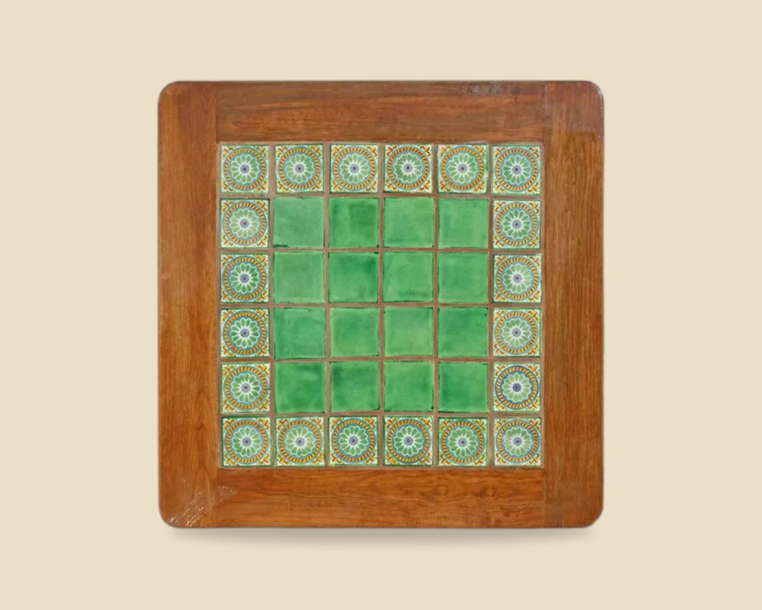Azulejo 005 — Mesa con Azulejo artesanal de Tonalá, Jalisco