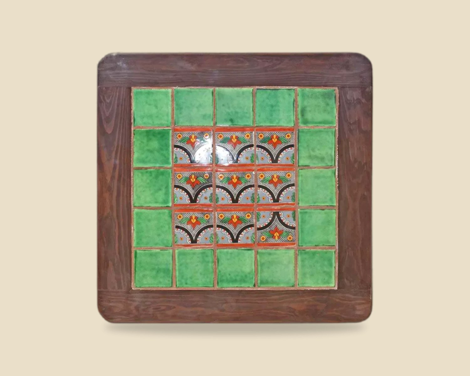 Azulejo 009 — Mesa con Azulejo artesanal de madera, hecho a mano en Tonalá, Jalisco