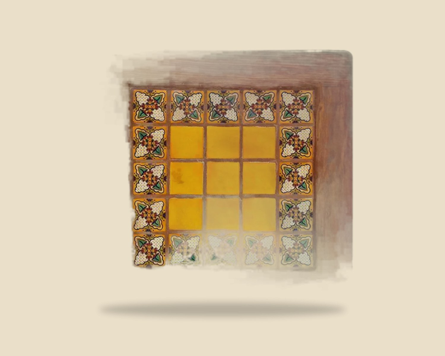 Azulejo 016 — Mesa con Azulejo artesanal de Tonalá, Jalisco