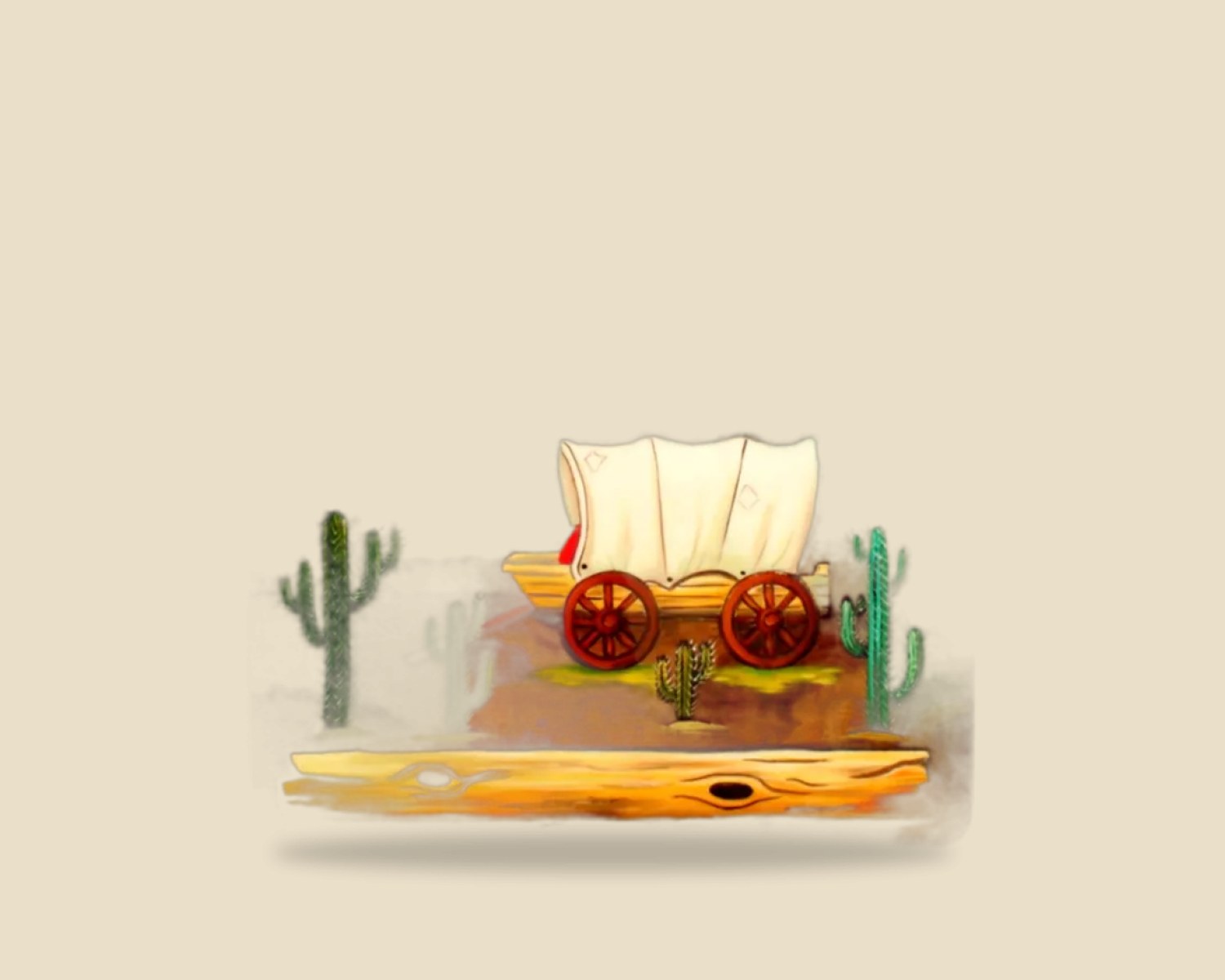 Carreta en desierto — Rustica Pintada artesanal de Tonalá, Jalisco