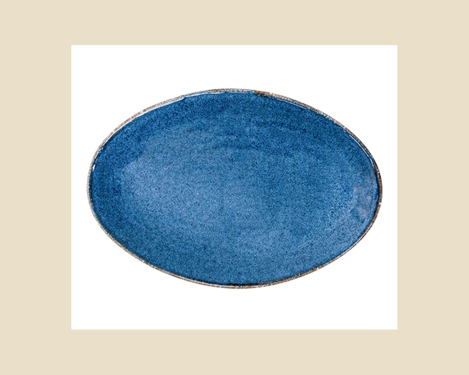 Platón Oval 34 OTB de 34 cm Índigo | Cabo — Platos artesanal de madera, hecho a mano en Tonalá, Jalisco