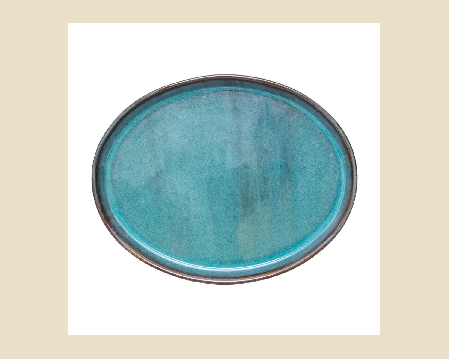 Platón Oval 34 cm | Plana Caribe — Platos artesanal de madera, hecho a mano en Tonalá, Jalisco