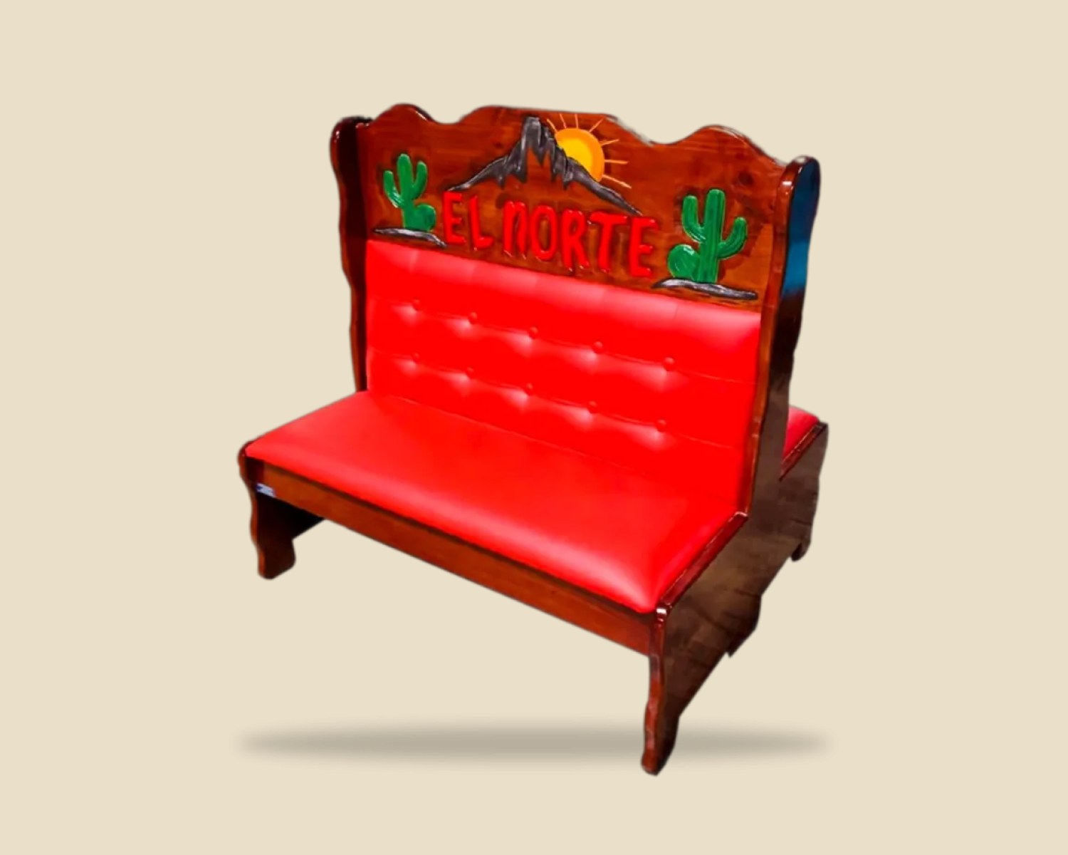 Norte rojo — Rustico Pintado artesanal de madera, hecho a mano en Tonalá, Jalisco