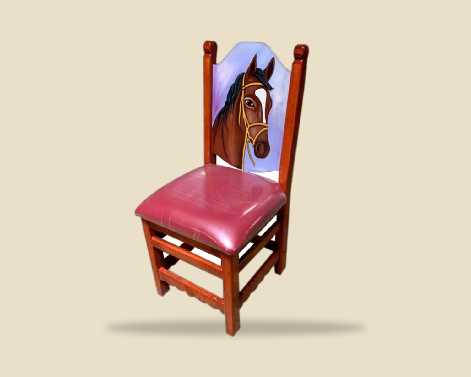 Caballo — Sillas Pintadas artesanal de madera, hecho a mano en Tonalá, Jalisco