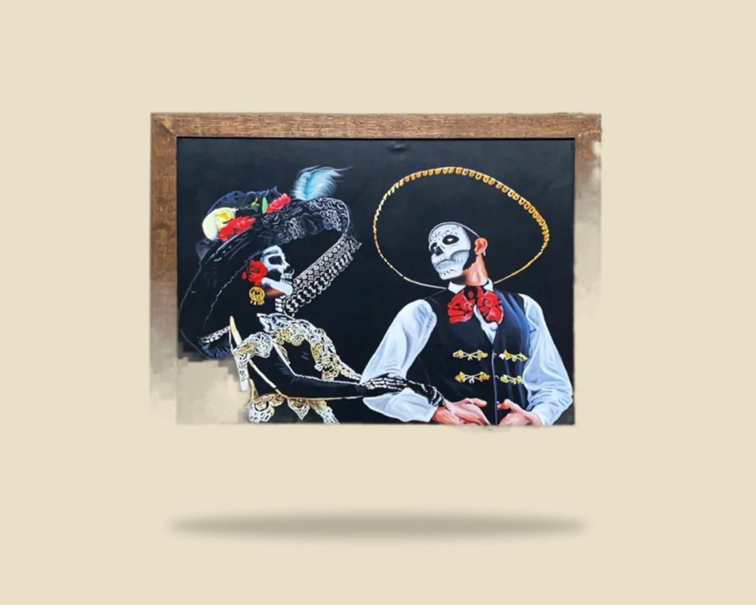 Catrin y Catrina 01 — Cuadros artesanal de Tonalá, Jalisco