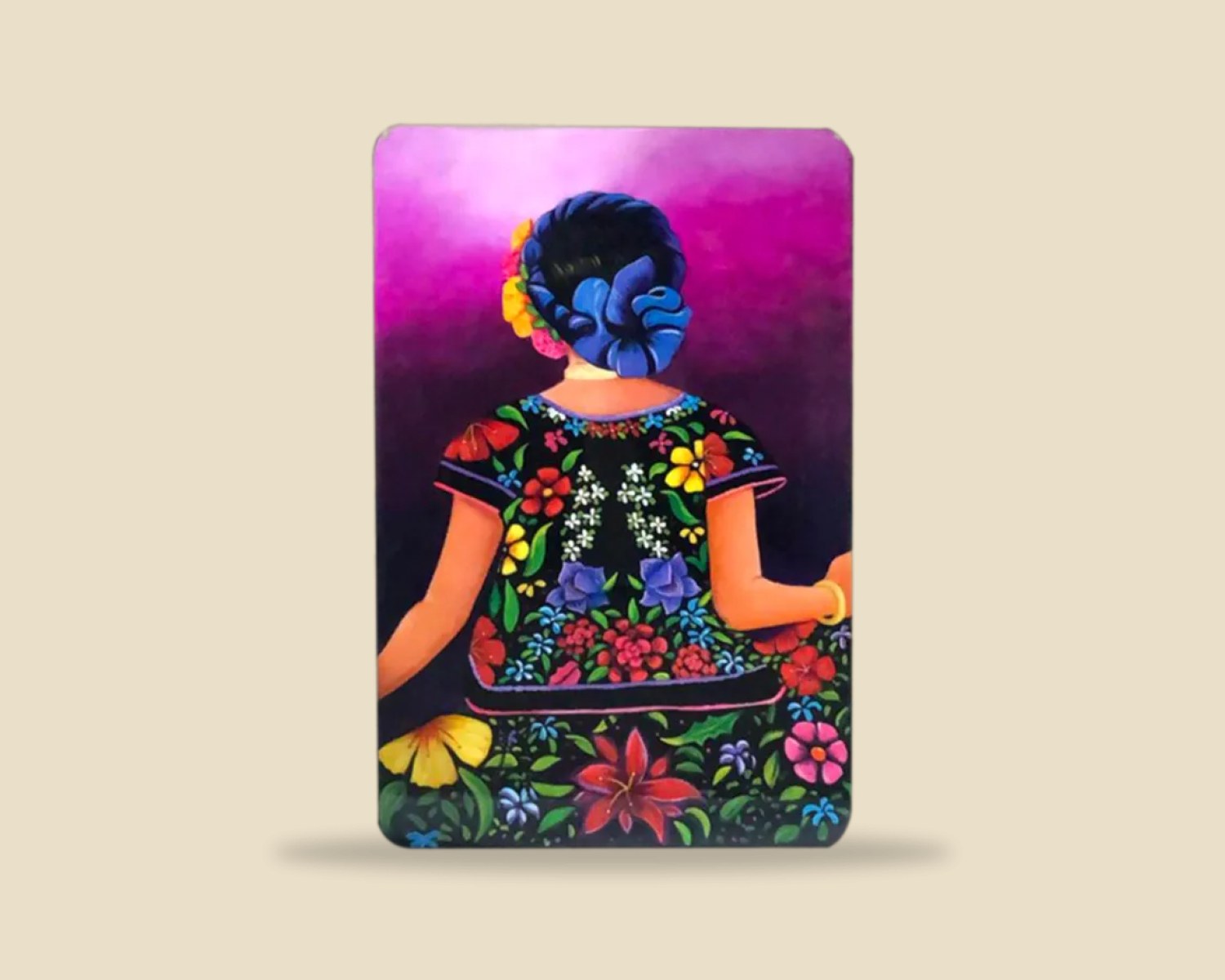 Pintada 045 — Mesa Pintada artesanal de madera, hecho a mano en Tonalá, Jalisco