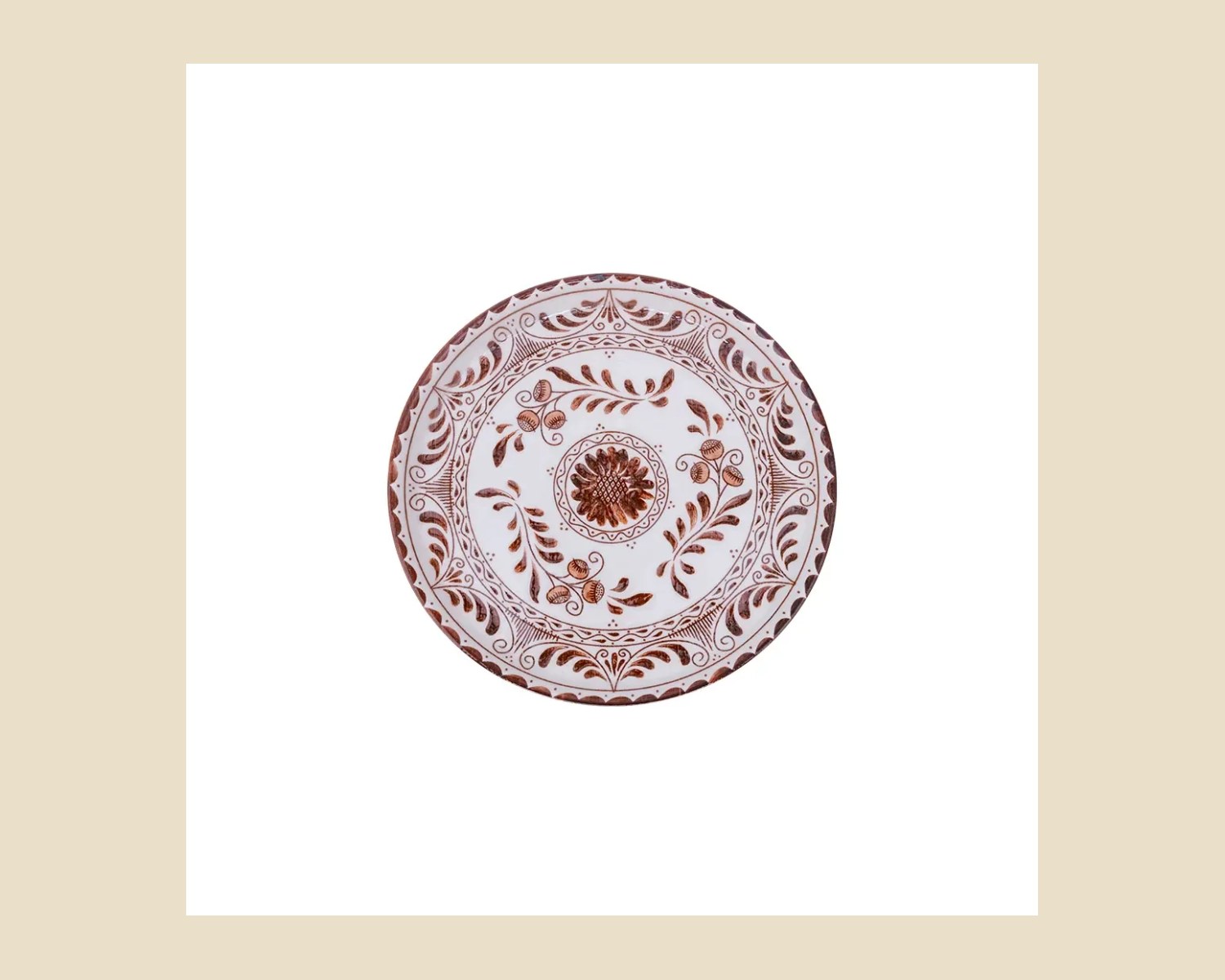 Plato Trinche Plana 15 cm Café | Talavera 2.0 — Platos artesanal de madera, hecho a mano en Tonalá, Jalisco