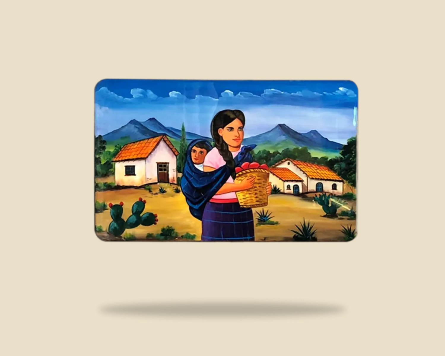 Pintada 055 — Mesa Pintada artesanal de madera, hecho a mano en Tonalá, Jalisco