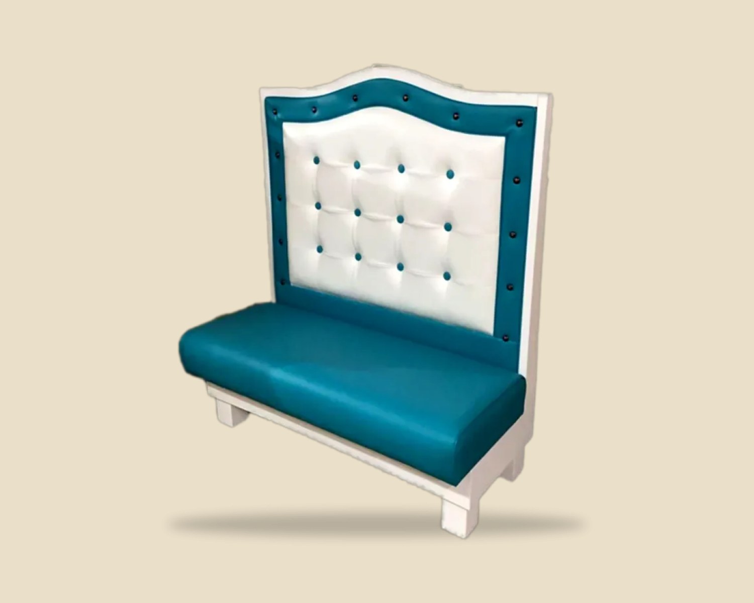 Abotonado Azul — Booth Moderno artesanal de madera, hecho a mano en Tonalá, Jalisco