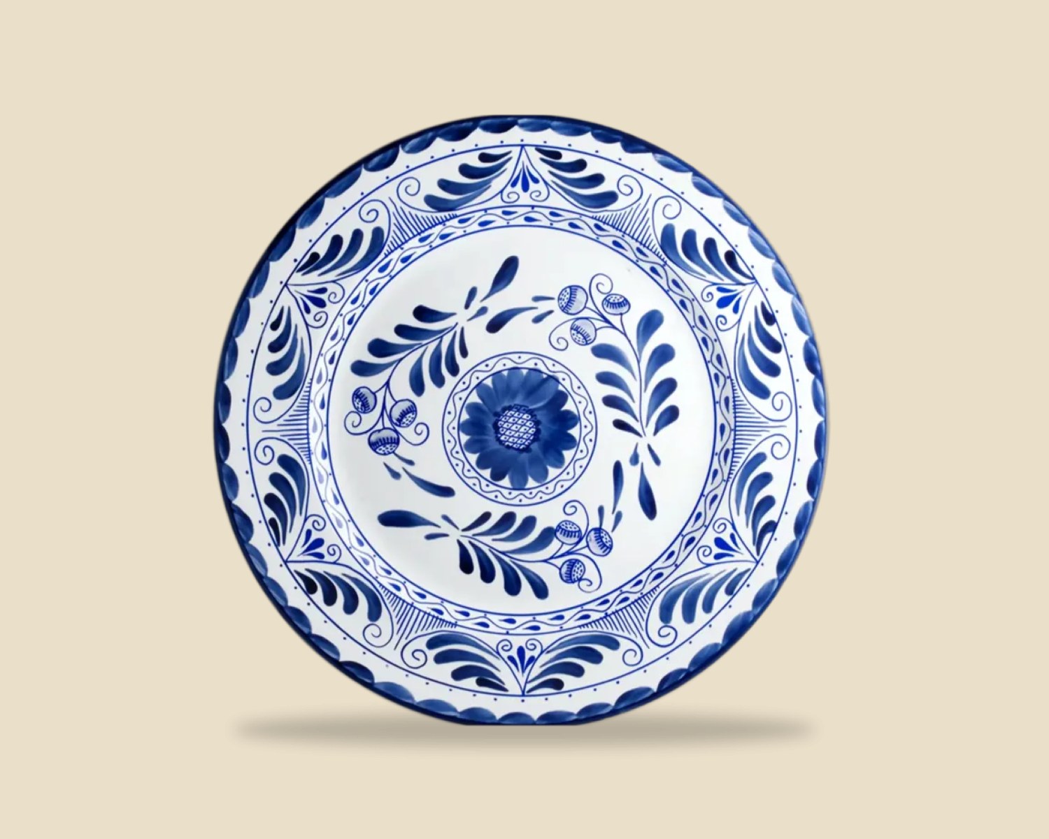Plato Trinche Talavera — Talavera artesanal de Tonalá, Jalisco