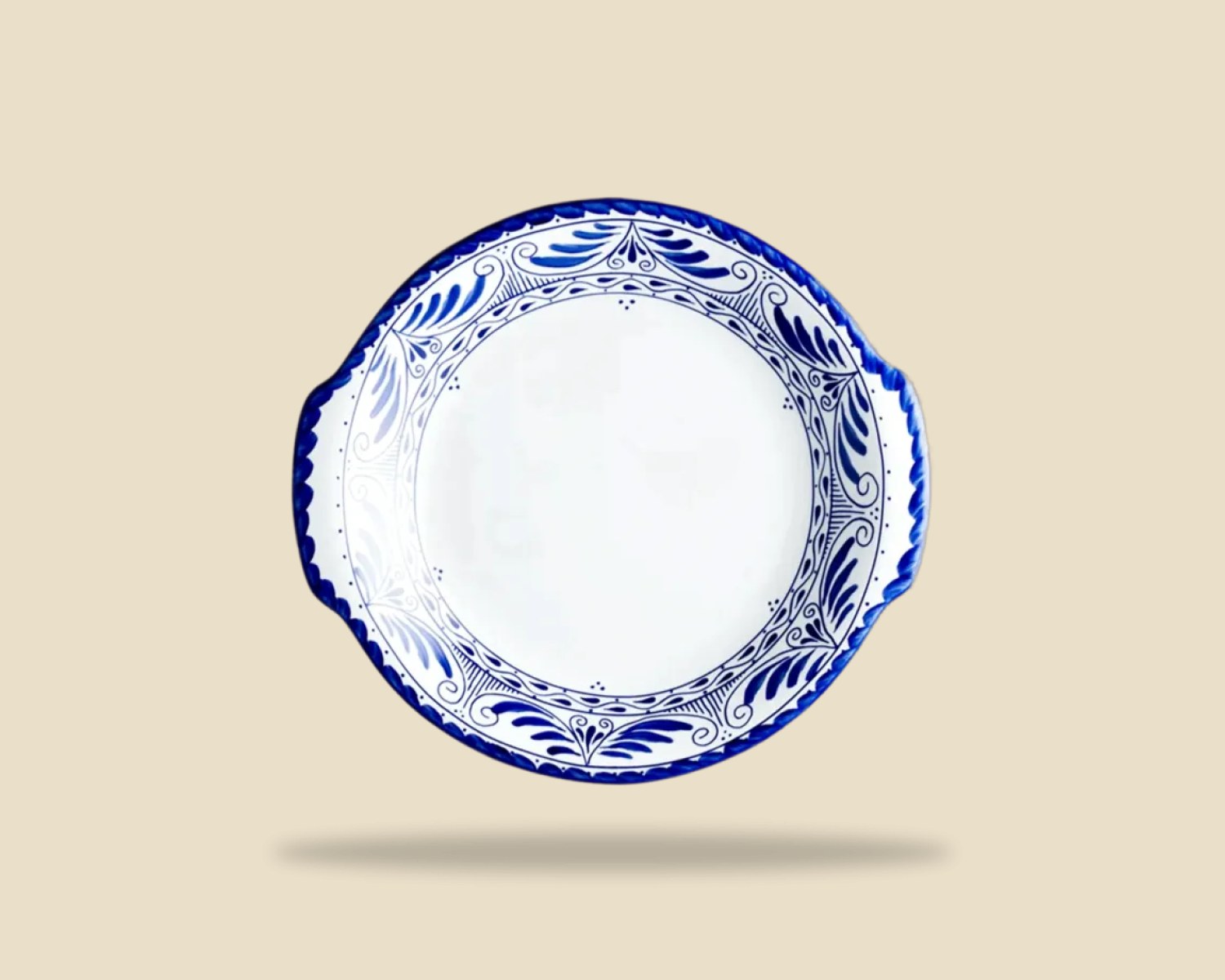 Plato cacerola Talavera — Talavera artesanal de Tonalá, Jalisco