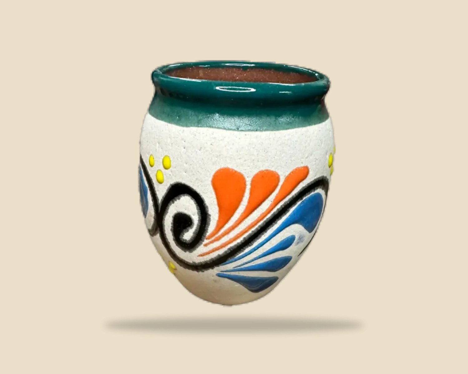 Cantarito Engobe y Espiga — Cantarito artesanal de Tonalá, Jalisco