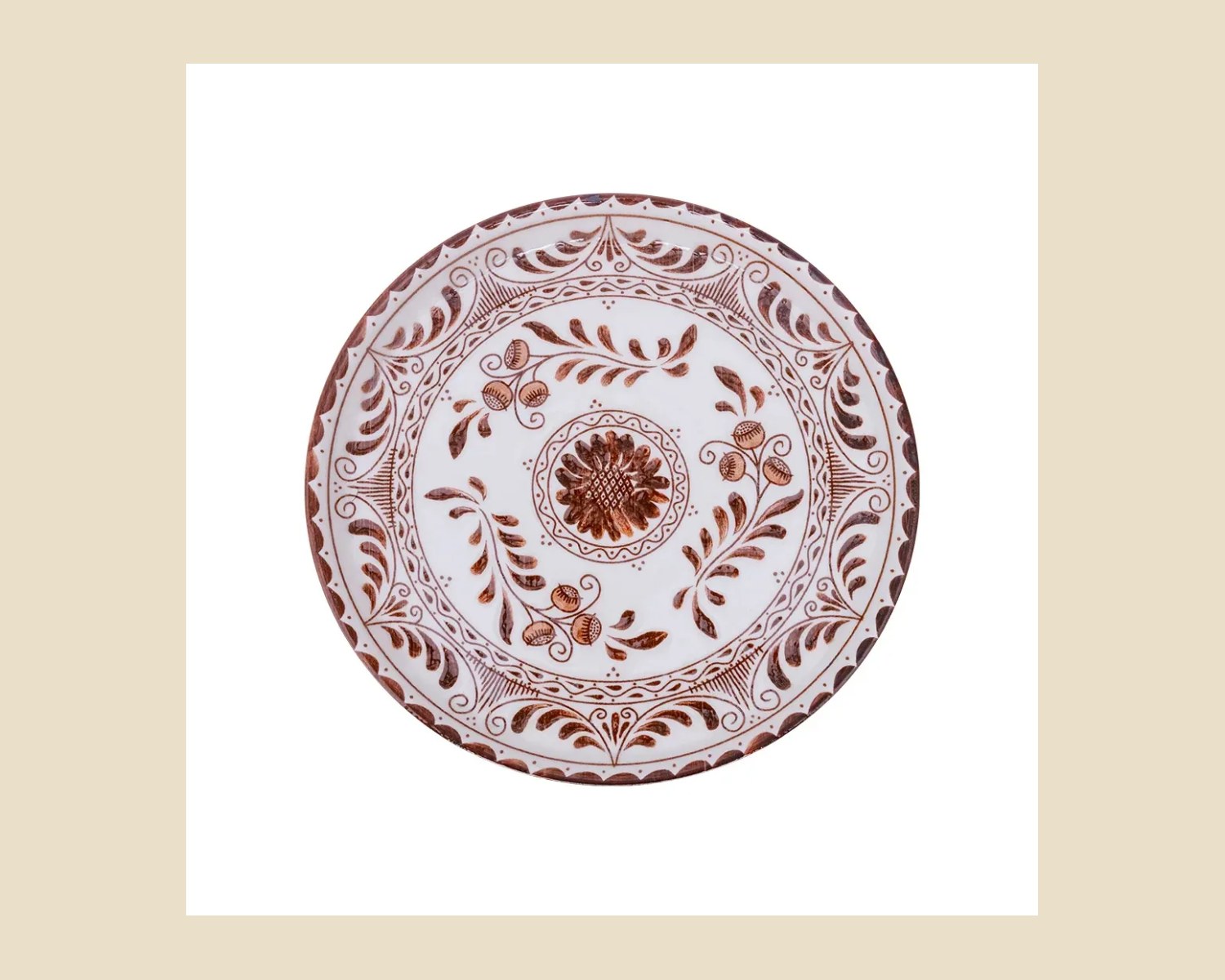 Plato Trinche Plana 23 cm Willow Green| Talavera 2.0 — Platos artesanal de madera, hecho a mano en Tonalá, Jalisco