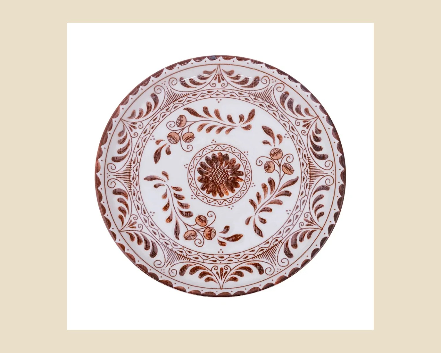 Plato Trinche Plana 27 cm Café | Talavera 2.0 — Platos artesanal de madera, hecho a mano en Tonalá, Jalisco