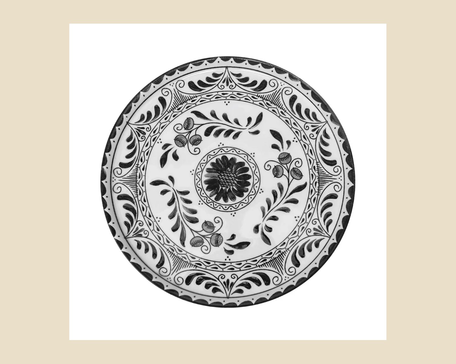 Plato Trinche Plana 27 cm Negro | Talavera 2.0 — Platos artesanal de madera, hecho a mano en Tonalá, Jalisco